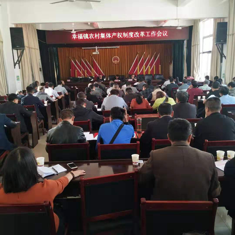 图为镇党委政府召开农村集体产权制度改革动员部署会议现场